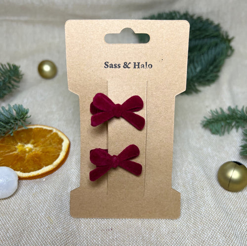Tiny Red Bows (pack of 2)